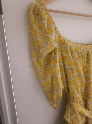 Vestido Verano Floral Amarillo Talla Única