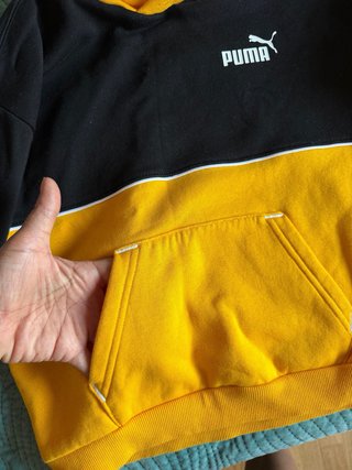 Sudadera Puma niño 7/8 años 128cm negra y amarilla