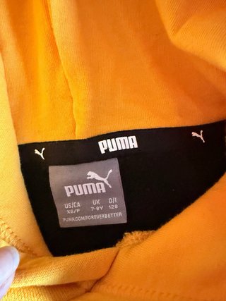 Sudadera Puma niño 7/8 años 128cm negra y amarilla