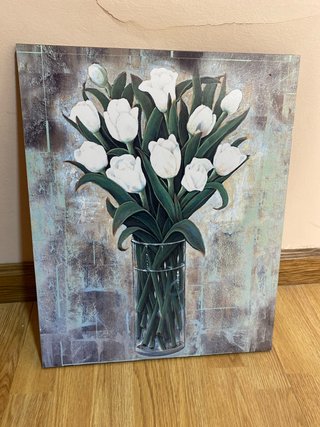 Cuadro de tulipanes blancos