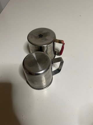 Coppia Bricchi Acciaio Vintage Rosso Argento