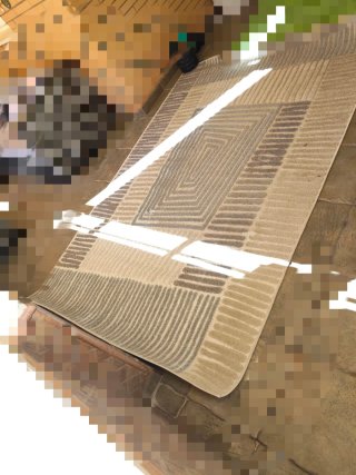 Alfombra Interior Exterior Beige y Gris