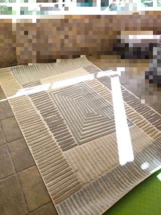 Alfombra Interior Exterior Beige y Gris