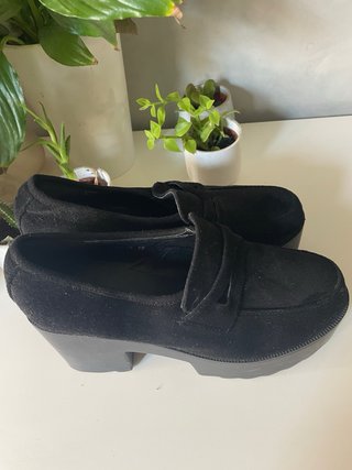 Zapatos plataforma tacón grueso negros