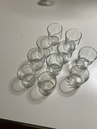 Set 10 Bicchieri Vintage Vetro Trasparente