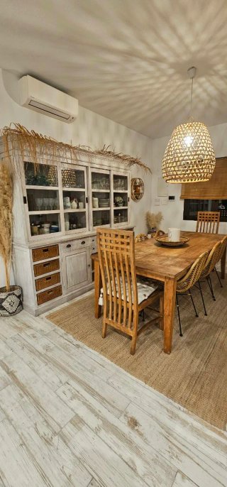 Conjunto comedor teca natural