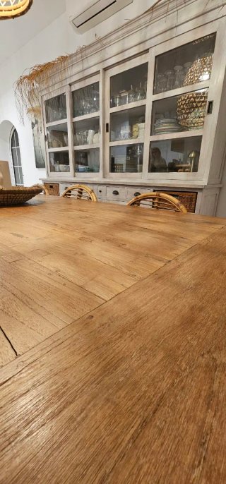 Conjunto comedor teca natural