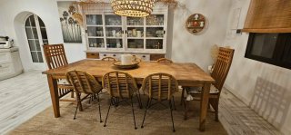 Conjunto comedor teca natural