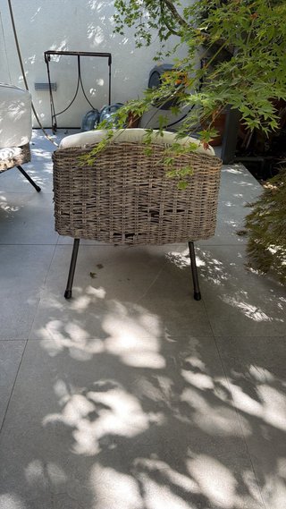 Pack 2 Sillas Jardín Mimbre Cojines Beige