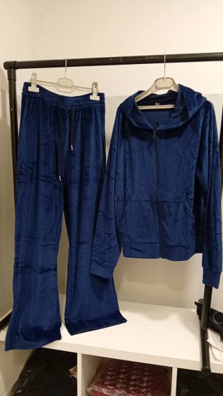 Chándal de Terciopelo Azul Talla XXL