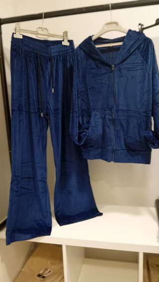 Chándal de Terciopelo Azul Talla XL