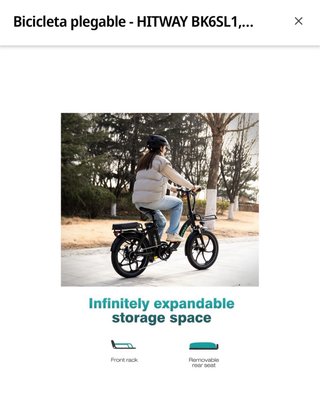 Bicicleta Eléctrica Plegable HITWAY BK6SL1.