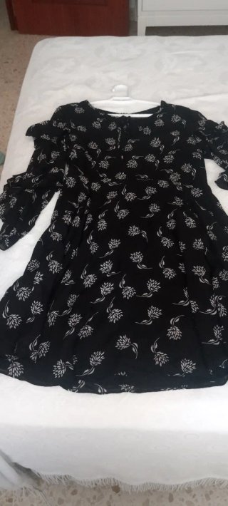 Vestido estampado flores manga larga