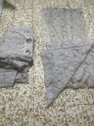 6 Hojas de Cortina Gris 1,40x2,60m
