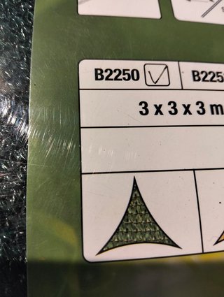 Toldo Triangular Verde 3 x 3 x 3 m