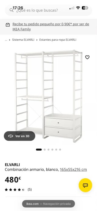 Vestidor IKEA ELVARLI