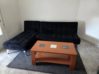 Sofá cama chaise longue reversible negro