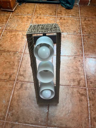 2 Lámpara de salón 3 bombillas mimbre identicas