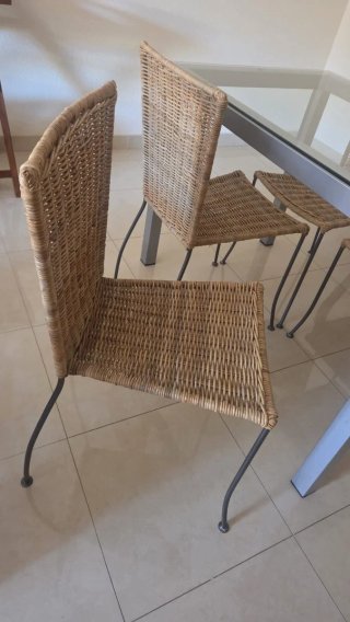 Set de 4 Sillas de Ratán