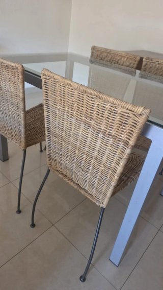 Set de 4 Sillas de Ratán