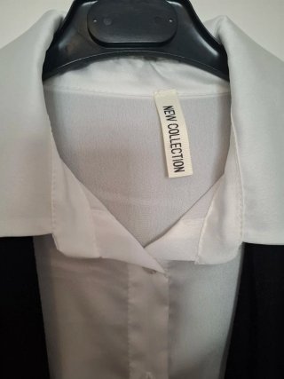Conjunto Blusa Blanca y Chaleco Negro Talla Única