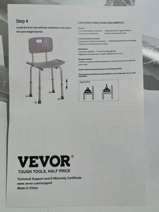 Asiento de Ducha VEVOR Antideslizante