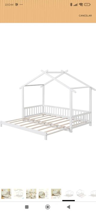 Cama Montessori Infantil Madera Blanca extensible