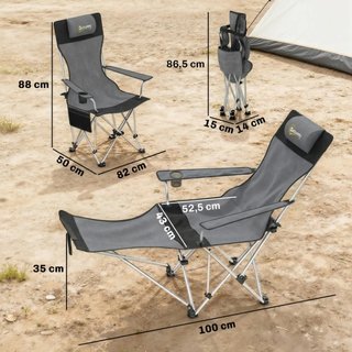 Juego de 2 sillas de camping plegables con reposap