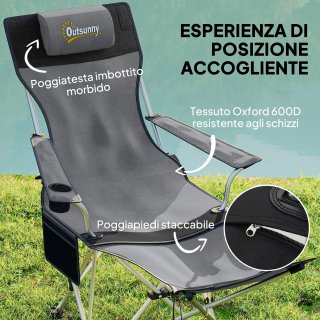 Juego de 2 sillas de camping plegables con reposap