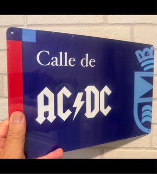 Placa replica Calle AC/DC de Leganés 20x30 cm