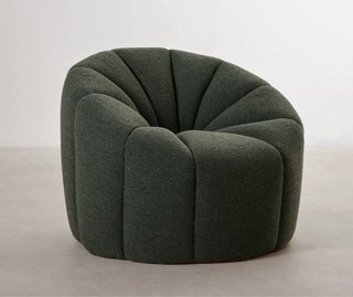 Sillón de diseño curvo verde