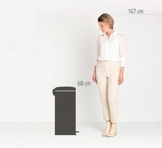 Brabantia NewIcon - Cubo de basura de pedal de 30