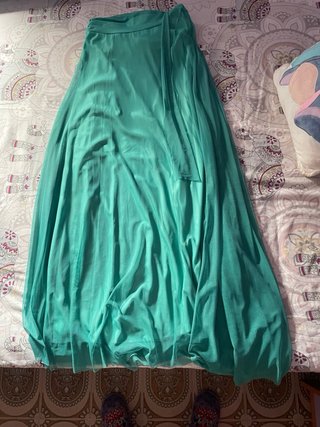 Vestido de fiesta asimétrico turquesa