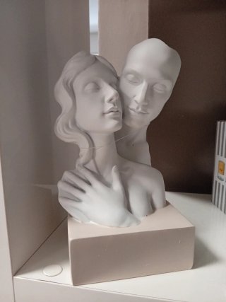 Scultura Coppia in Bianco 30 cm