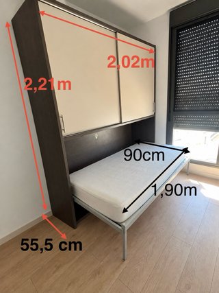 Cama abatible horizontal con armario