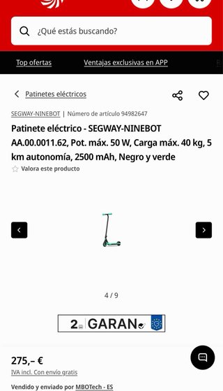 Patinete eléctrico Ninebot para niños