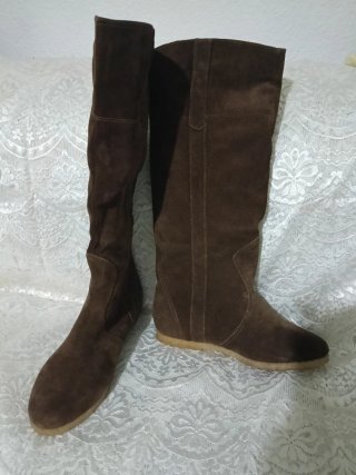 Botas altas de ante para mujer