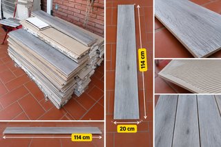 Suelo Porcelánico Efecto Madera Gris 114x20 cm