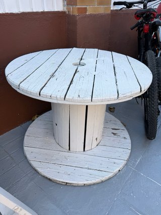 Mesa Auxiliar de Bobina de Madera