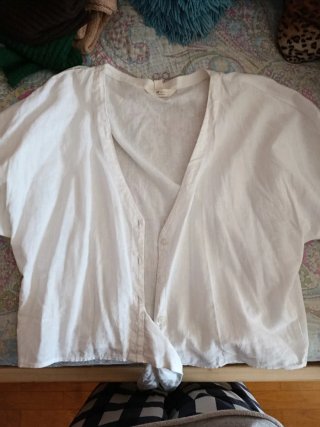 Camisa H&M manga corta blanca Talla S