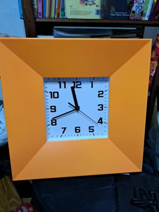 Reloj de Pared Cuadrado Naranja