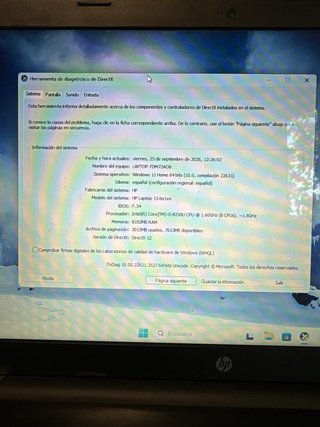 Portátil HP i5 8ª Gen 8GB RAM + cargador original