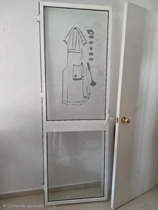 Puerta aluminio blanco con cristal