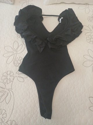 Body Zara con Volantes Negro