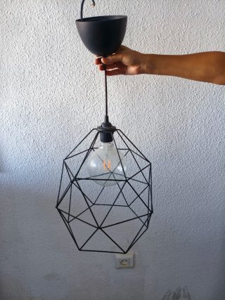 Lámpara de Techo Estilo Geométrico Negra