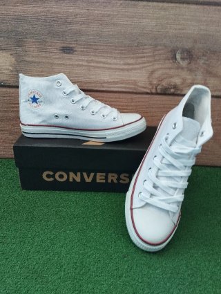 Converse altas lona blancas