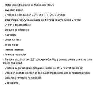 BUGGY CFMOTO Z10 TURBO