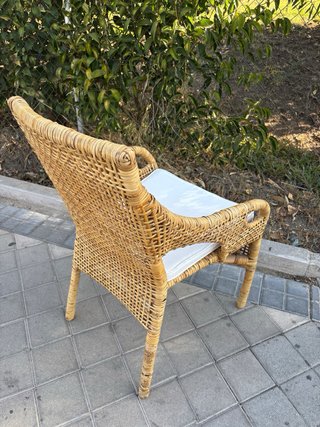 Silla de Mimbre con Cojín
