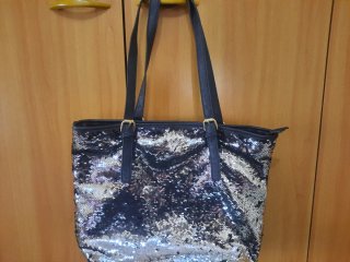 Borsa shopper reversibile fantasia maculata