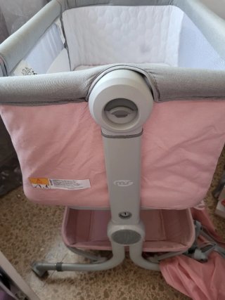 Minicuna colecho rosa y gris